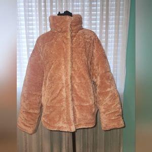 Forever 21 Tan Faux Fur Coat size L